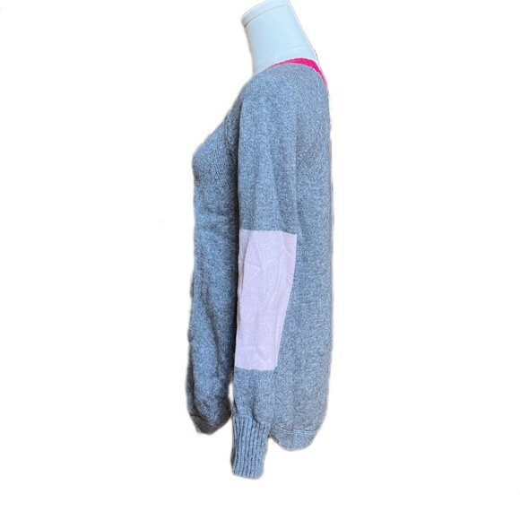 Anthropologie Rebekah Gray Pink Color Block Tunic Sweater Size Small - Picture 4 of 10